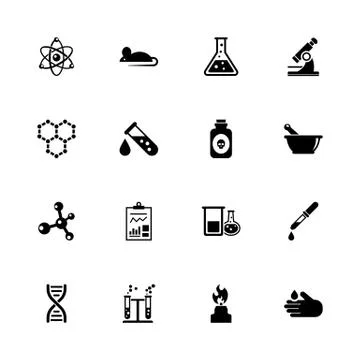 Chemical - Flat Vector Icons Stock Illustration