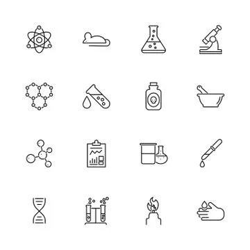 Chemical - Flat Vector Icons Stock Illustration