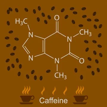 Chemical formula of caffeine Stock Illustration