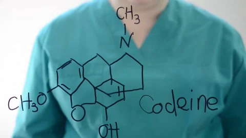Chemical formula of codeine. Stock Footage 75958202