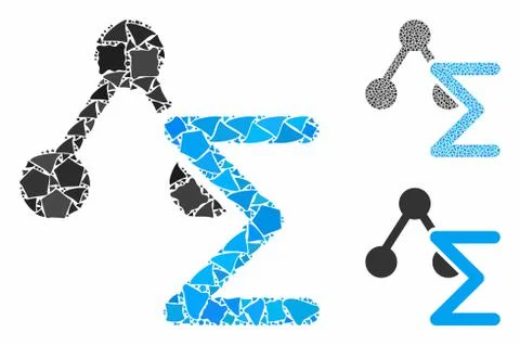 Chemical formula Mosaic Icon of Bumpy Parts Stock Illustration