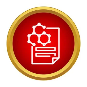 Chemical formula report document with molecular structure icon イラスト素材