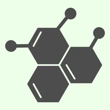 Chemical Formula solid icon. Atomic structure and molecules glyph style Illustrazione stock