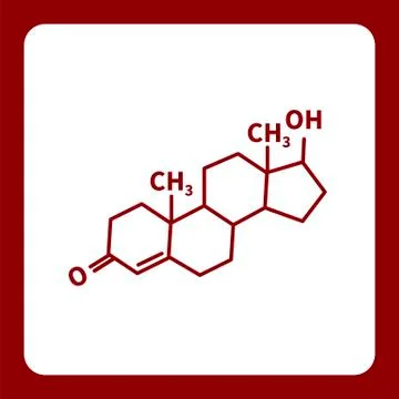 Chemical formula of testosterone Stock Illustration