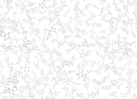 Chemical formulas. scientific, educational background on white. hand drawn.. Stock Illustration