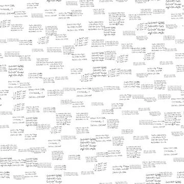 Chemical formulas. scientific, educational background on white. seamless pattern Stock Illustration