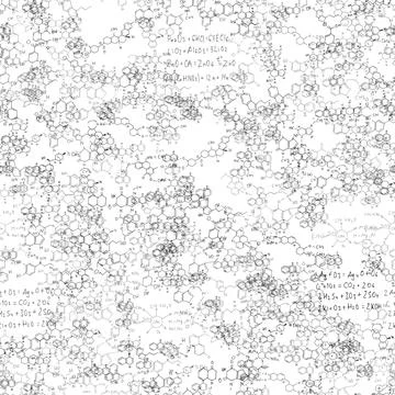 Chemical formulas. scientific, educational background. seamless vector pattern Stock Illustration