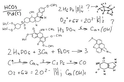 Chemical formulas . the scientific educational background is hand-drawn on a Stock Illustration