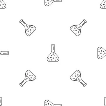 Chemical full flask pattern seamless vector Illustrazione stock