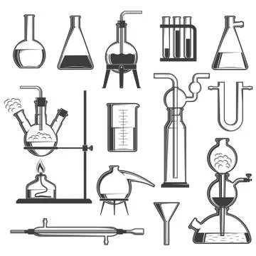 Chemical glassware Stock Illustration