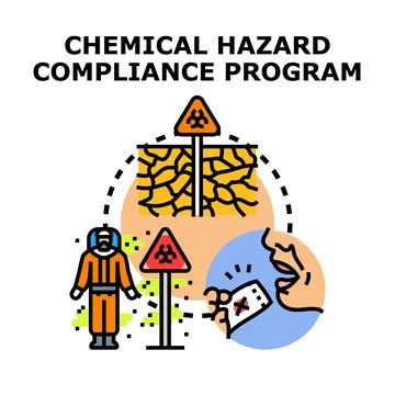 Chemical hazard compliance program protecting environment and health Stock Illustration