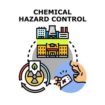 Chemical hazard control protecting environment and human health Stock Illustration