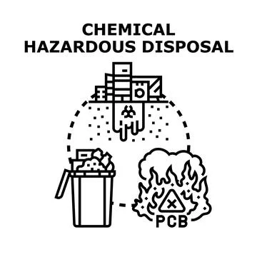 Chemical hazardous disposal vector concept illustrating environmental polluti イラスト素材