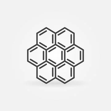 Chemical Hexagon Compound vector concept linear icon Stock Illustration