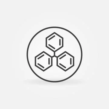 Chemical Hexagonal Formula Structure in Circle vector Chemistry outline icon Stock Illustration