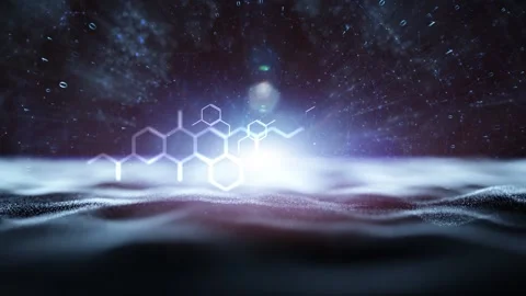 Chemical hexgaon bonds binary numbers network loop animation Stockbeeldmateriaal 334815586