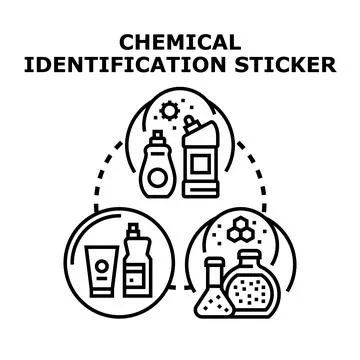 Chemical identification sticker concept for danger warning Stock Illustration