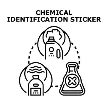 Chemical identification sticker concept vector illustration Stock Illustration