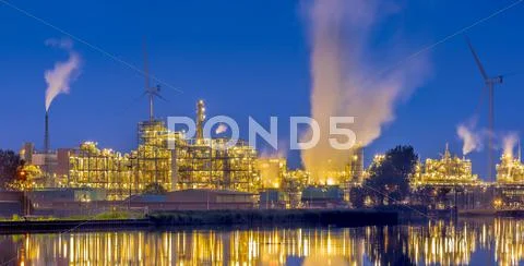 Chemical industrial panorama Stock Photos