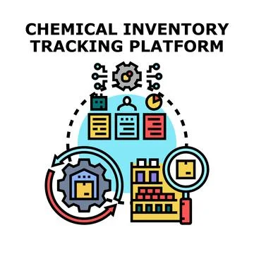 Chemical inventory tracking platform managing supply chain Stock Illustration
