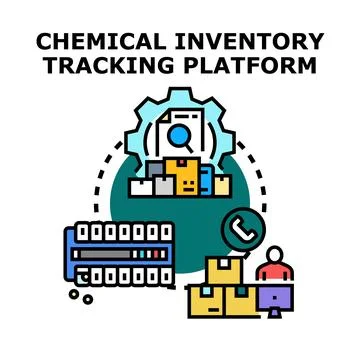 Chemical inventory tracking platform managing hazardous substances Stock Illustration