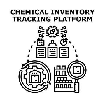 Chemical inventory tracking platform managing supply chain Stock Illustration