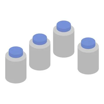 Chemical jar stack icon, isometric style Stock Illustration