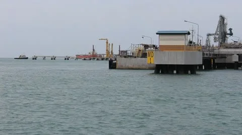 Chemical jetty Stock Footage 20442372