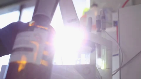 Chemical lab work in the sunshine Stock Footage 33402225