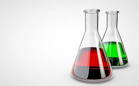 Chemical laboratory flask. 3D render Stock Illustration