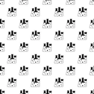 Chemical laboratory flasks pattern, simple style Stock Illustration