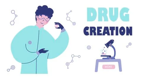 Chemical laboratory research, Flat vector character illustration. Stock Illustration