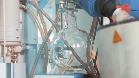 Chemical Laboratory. Scientist finding a cure. Chemist Engineer - Laboratory Stock Footage 73727490