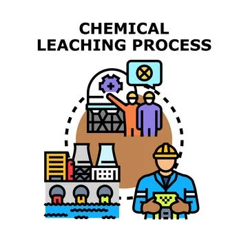 Chemical leaching process affecting environment industry concept 스톡 일러스트