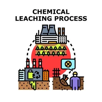 Chemical leaching process impacting environment and agriculture イラスト素材