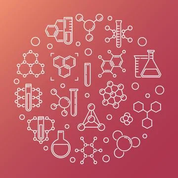 Chemical linear background. Vector Chemistry illustration Stock Illustration