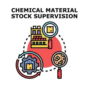 Chemical material stock supervision process and quality control Stock Illustration