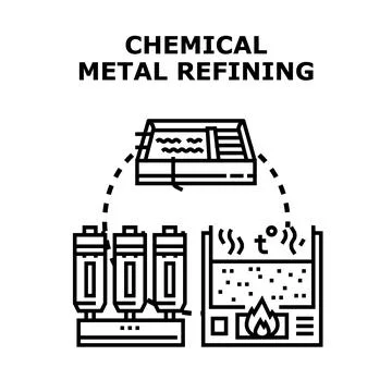 Chemical metal refining process separating raw materials イラスト素材