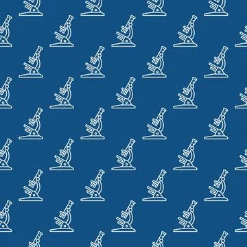 Chemical Microscope vector concept geometric blue Seamless pattern Stock Illustration
