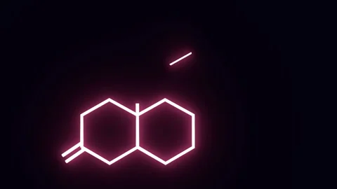 Chemical molecular formula hormone testosterone. Neon shine lines Stock Footage 201316341