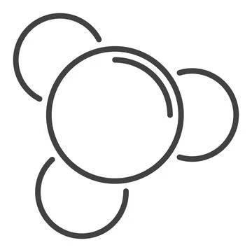 Chemical molecular formula vector simple icon or symbol in outline style Stock Illustration