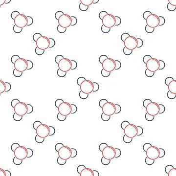 Chemical molecular formula vector simple seamless pattern in outline style Stock Illustration
