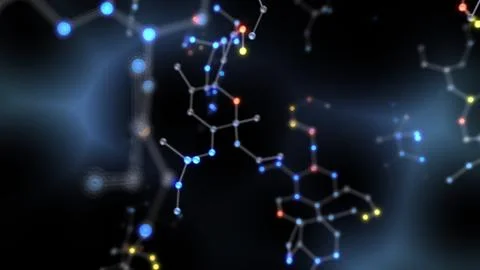 Chemical Molecular Structure 3D illustration background Dv LED D Illustrazione stock