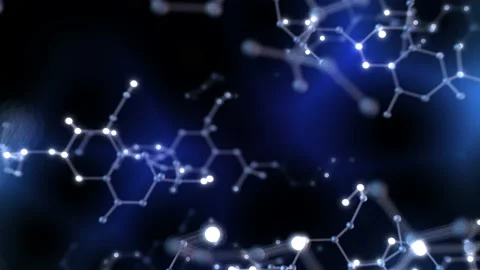 Chemical molecule Bh neon dark 4k Stock Footage 110857065