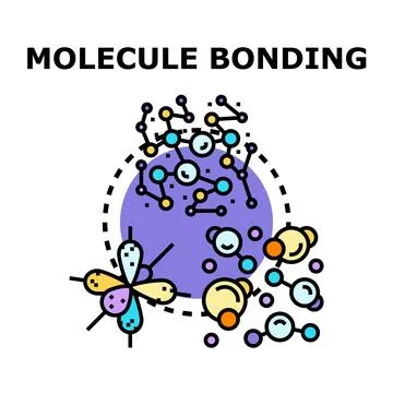 Chemical molecule bonding process and scientific research concept 库存插图