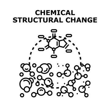Chemical molecule creating structural change scientific concept Stock Illustration