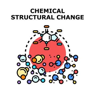 Chemical molecule creating structural change scientific concept Stock Illustration