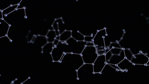 Chemical molecule Dh black 4k Stock Footage 110863337