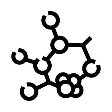Chemical molecule structure connection network science research Stock Illustration