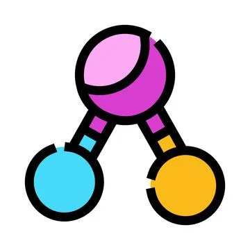 Chemical molecule structure forming an abstract connection icon Stock Illustration